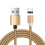 USB 轉 Micro USB 磁吸金屬接頭尼龍雙色編織磁吸充電線，線長：1m，Micro USB