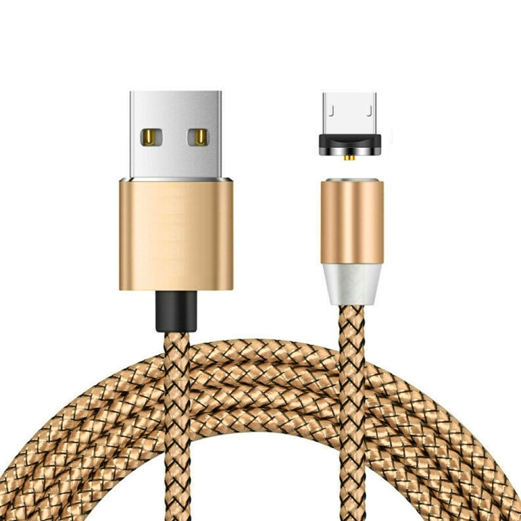USB 轉 Micro USB 磁吸金屬接頭尼龍雙色編織磁吸充電線，線長：1m，Micro USB