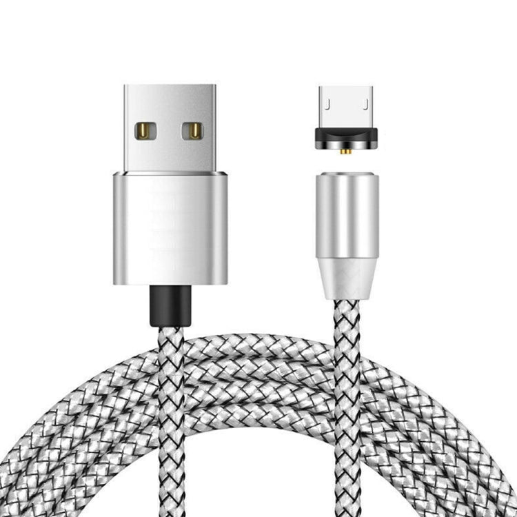 USB 轉 Micro USB 磁吸金屬接頭尼龍雙色編織磁吸充電線，線長：1m，Micro USB