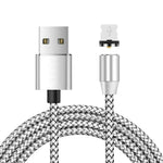 USB to 8 Pin Magnetic Metal Connector Nylon Two-color Braided Magnetic Data Cable, Cable Length: 1m, 8 Pin