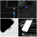 2 合 1 USB 轉 8 Pin + Micro USB 磁吸金屬介面 尼龍編織充電線，長度：1m，1m