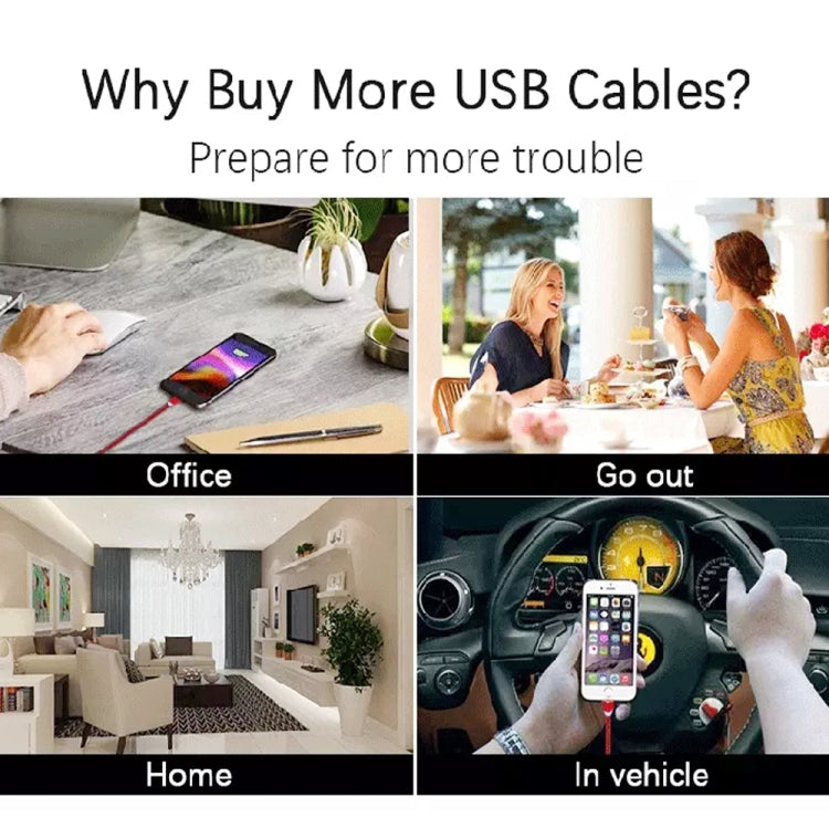 2 合 1 USB 轉 8 Pin + Micro USB 磁吸金屬介面 尼龍編織充電線，長度：1m，1m