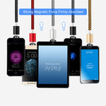 2 合 1 USB 轉 8 Pin + Micro USB 磁吸金屬介面 尼龍編織充電線，長度：1m，1m
