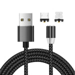 2 合 1 USB 轉 8 Pin + Micro USB 磁吸金屬介面 尼龍編織充電線，長度：1m，1m