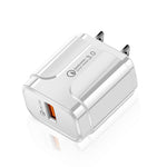 便攜式 QC3.0 18W USB 埠通用快速充電器，美規插頭，美規插頭
