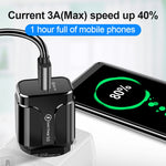 便攜式 QC3.0 18W USB 埠通用快速充電器，歐規插頭，歐規插頭