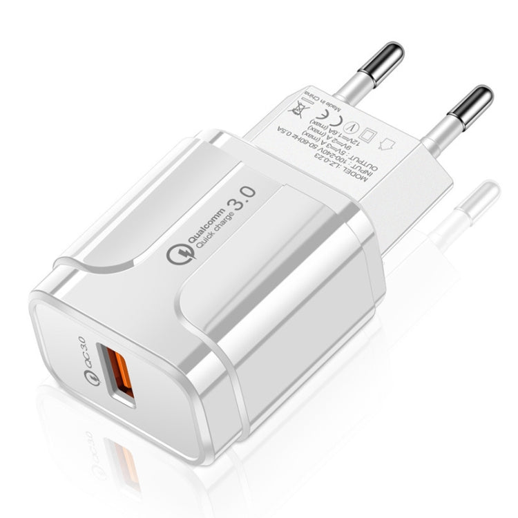 便攜式 QC3.0 18W USB 埠通用快速充電器，歐規插頭，歐規插頭