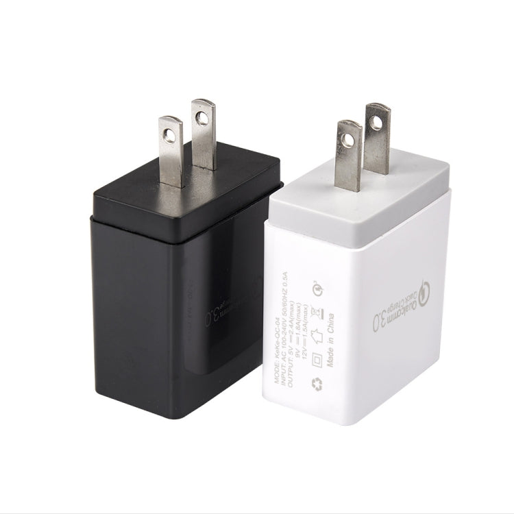 2 合 1 1米 USB 轉 Micro USB 數據線 + 30W QC 3.0 四 USB 介面手機平板電腦通用快速充電器旅行充電組，美規插頭，Micro USB 組合 美規插頭