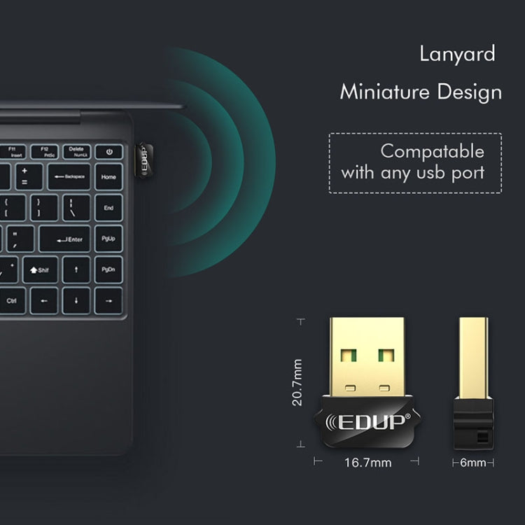 EDUP EP-AC1651 USB WIFI 無線網卡 650Mbps 雙頻 5G/2.4GHz 外接無線網路卡 Wifi 接收器 適用筆記型電腦 Windows MacOS