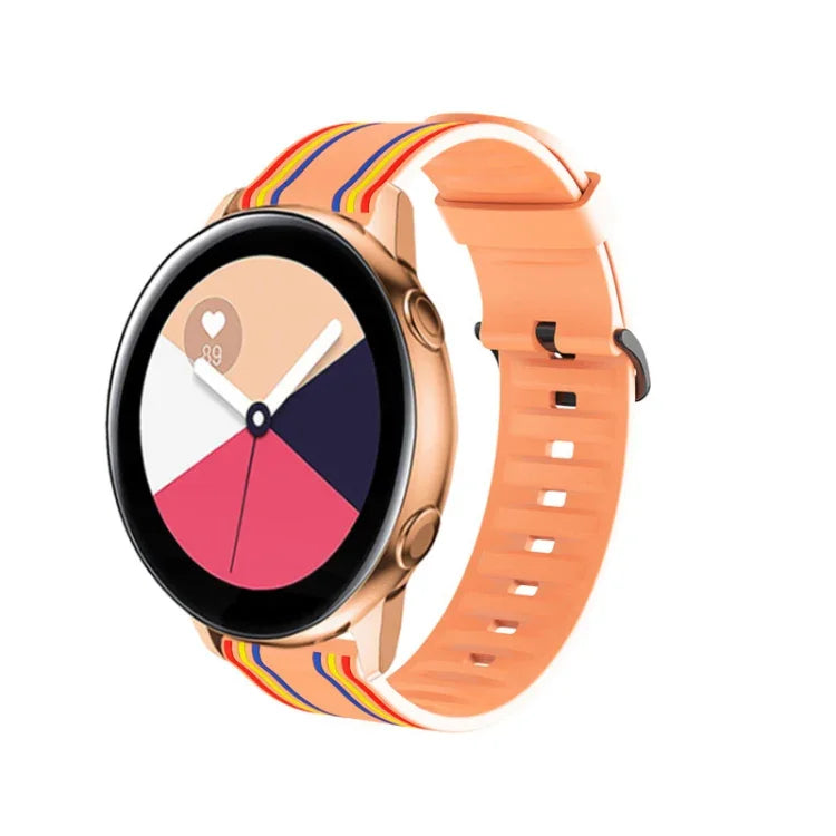 20mm 條紋矽膠錶帶，適用於 Huami Amazfit GTS / Samsung Galaxy Watch Active 2 / Huawei Watch GT2 42MM