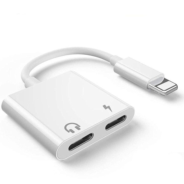 ZS-S1802 2合1 8針公對8針充電+8針音頻母連接器耳機轉接器，支持通話與線控，兼容所有IOS系統