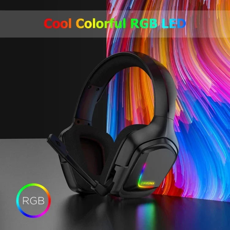 ONIKUMA K20 PS4 耳機立體聲遊戲耳機附麥克風/LED 燈，適用於 Xbox One/筆記型電腦平板