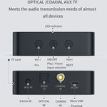 T6 藍牙 5.0 電腦電視發射器 光纖同軸 AUX 多功能 TF 卡 HiFI 藍牙音頻發射器