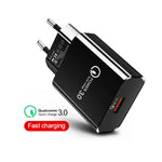 迷你 QC3.0 USB 18W 手機平板通用快速充電器，歐規插頭，歐規插頭