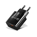 迷你 QC3.0 USB 18W 手機平板通用快速充電器，歐規插頭，歐規插頭