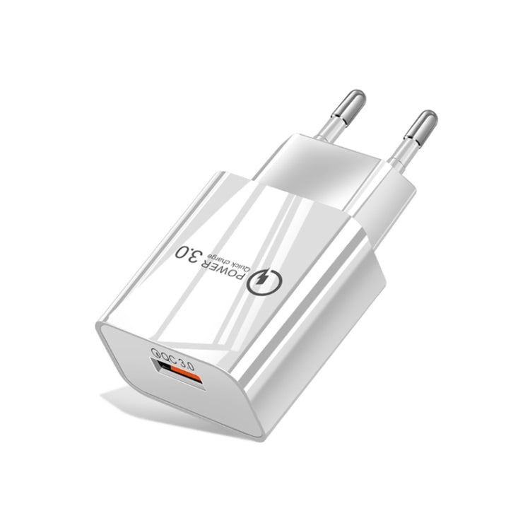 迷你 QC3.0 USB 18W 手機平板通用快速充電器，歐規插頭，歐規插頭