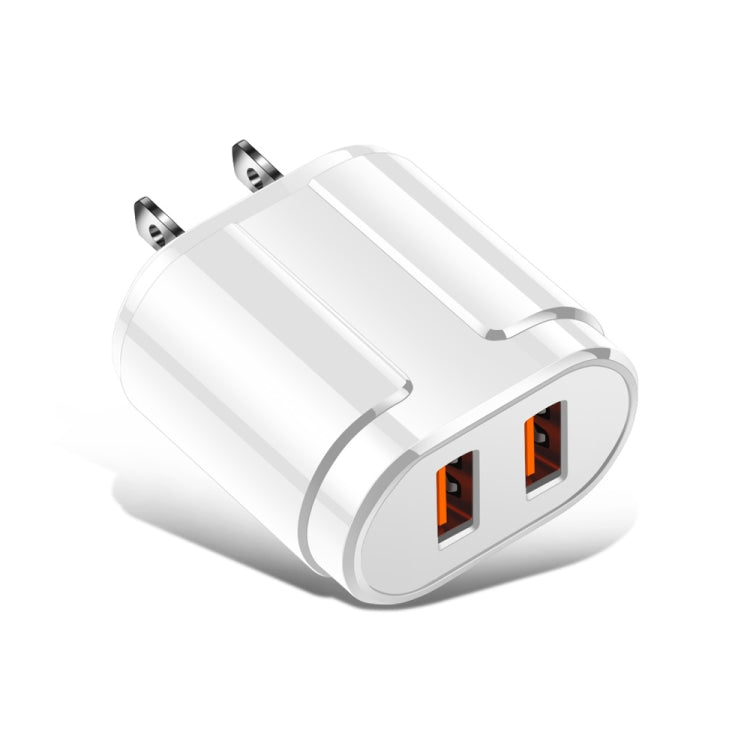 便攜式雙 USB 手機平板通用充電頭旅行充電器，美規插頭，美規插頭