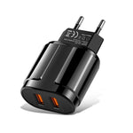 便攜式雙 USB 手機平板通用充電頭旅行充電器，歐規插頭，歐規插頭