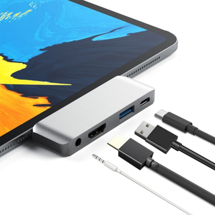 4 合 1 Type-C / USB-C 轉 HDMI + AUX + USB + PD Type-C / USB-C 集線器 多功能高清擴充座