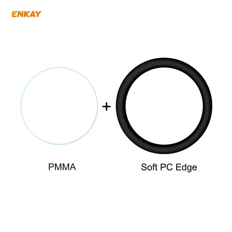 2片裝ENKAY Hat-Prince 3D全螢幕軟PC邊緣+PMMA高清螢幕保護膜，適用華為Watch GT 2 42mm，三星Galaxy Active 2 40mm，三星Galaxy Active 2 44mm，小米手環4，Fitbit Versa 2