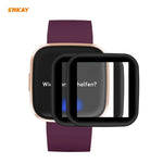 2片裝ENKAY Hat-Prince 3D全螢幕軟PC邊緣+PMMA高清螢幕保護膜，適用華為Watch GT 2 42mm，三星Galaxy Active 2 40mm，三星Galaxy Active 2 44mm，小米手環4，Fitbit Versa 2