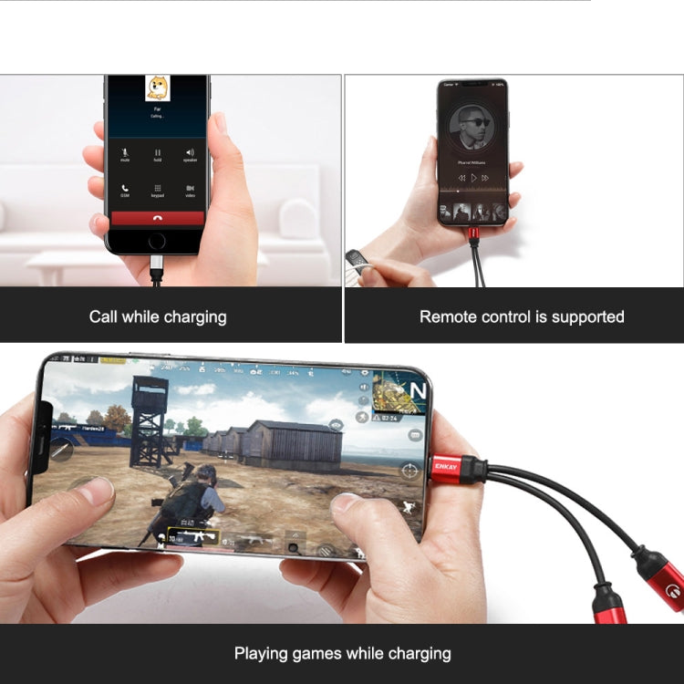 ENKAY ENK-AT104 8針轉雙8針充電聽歌鋁合金轉接轉換線