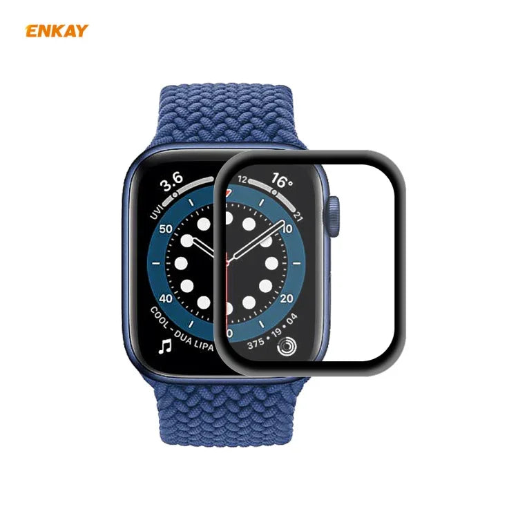 適用於 Apple Watch Series 6/5/4/SE 40mm ENKAY Hat-Prince 3D 全螢幕 PET 曲面熱彎高清螢幕保護膜，適用於 Apple Watch Series 6/5/4/SE 40mm