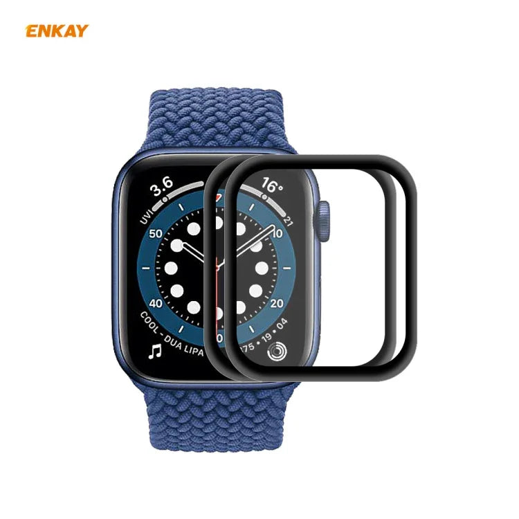 2枚セット Apple Watch Series 6/5/4/SE 40mm用 ENKAY Hat-Prince 3D フルスクリーン PET 曲面 ホットベンディング HD スクリーンプロテクターフィルム, Apple Watch Series 6/5/4/SE 40mm用