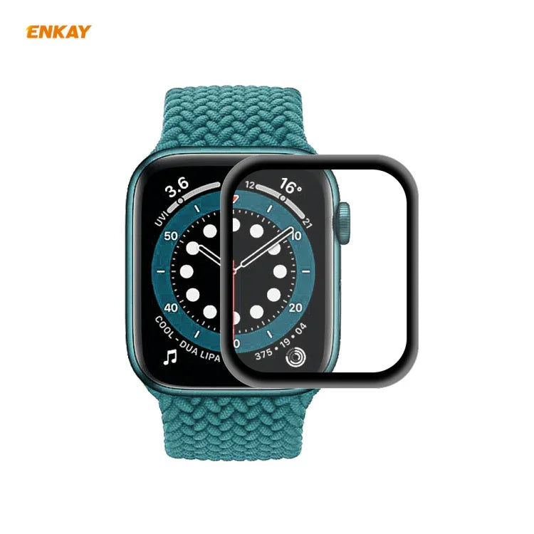 ENKAY Hat-Prince 3D 全屏軟 PC 邊框 + PMMA 高清螢幕保護膜，適用於 Apple Watch 6/5/4/SE 44mm，適用於 Apple Watch 6/5/4/SE 40mm