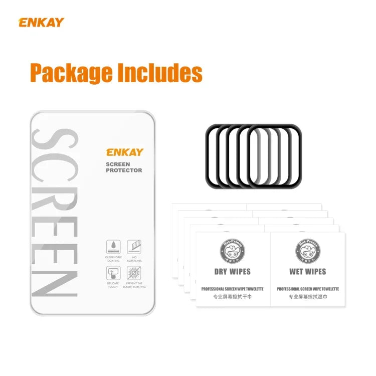 5 PCS ENKAY Hat-Prince 3D Full Screen Soft PC Edge + PMMA HD Screen Protector Film, For Apple Watch 6/5/4/SE 44mm, For Apple Watch 6/5/4/SE 40mm