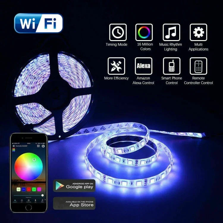 5M 5050 RGB LED 燈條 WIFI 智慧家庭電源套件組（非防水）