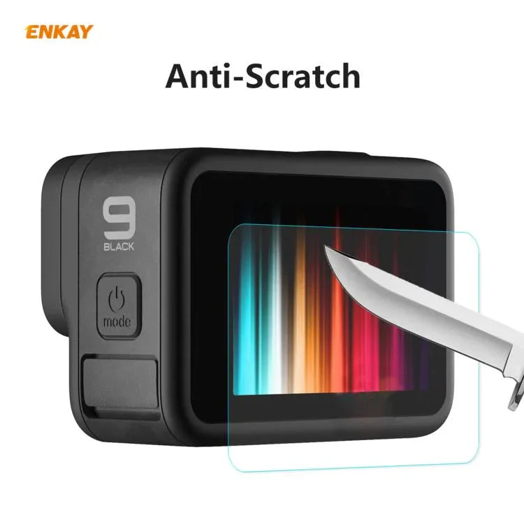 適用於 GoPro HERO9 ENKAY Hat-Prince 3 合 1 0.2mm 9H 2.15D 保護鏡頭及螢幕鋼化玻璃膜