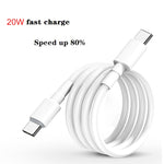 2 合 1 PD 20W 單 USB-C / Type-C 埠旅行充電器 + 3A PD3.0 USB-C / Type-C 轉 USB-C / Type-C 快充數據線組，線長：1m，歐規插頭，20W 1m