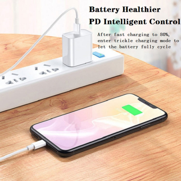 2 合 1 PD 20W 單 USB-C / Type-C 埠旅行充電器 + 3A PD3.0 USB-C / Type-C 轉 8 針快充數據線組，線長：1m，美式插頭，20W 1m