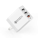 SDC-30W 30W QC 3.0 USB + 2.4A 雙 USB 2.0 埠手機平板電腦通用快速充電器旅行充電器，美式插頭