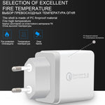 SDC-30W 2 合 1 USB 轉 Micro USB 數據線 + 30W QC 3.0 USB + 2.4A 雙 USB 2.0 埠 手機平板電腦通用快速充電器旅行充電組，歐規插頭，附 Micro USB 線，歐規插頭