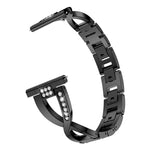 X 形鑽石鑲嵌實心不鏽鋼手腕錶帶，適用於 Samsung Gear S3
