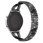 X 形鑽石鑲嵌實心不鏽鋼手腕錶帶，適用於 Samsung Gear S3