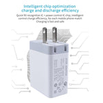 SDC-30W 2 合 1 USB 轉 USB-C / Type-C 數據線 + 30W QC 3.0 USB + 2.4A 雙 USB 2.0 埠 手機平板電腦通用快速充電器旅行充電組，美規插頭，附 USB-C / Type-C 線，美規插頭