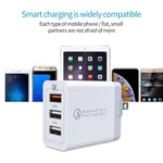SDC-30W 2 合 1 USB 轉 USB-C / Type-C 數據線 + 30W QC 3.0 USB + 2.4A 雙 USB 2.0 埠 手機平板電腦通用快速充電器旅行充電組，美規插頭，附 USB-C / Type-C 線，美規插頭