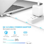 2合1 PD3.0 30W USB-C / Type-C 旅行充電器，附可拆式插腳 + PD3.0 3A USB-C / Type-C 轉 USB-C / Type-C 快充數據線組，線長：1米，歐規插頭，1米歐規插頭