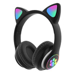 TN-28 3.5mm 藍牙 5.0 雙連接 RGB 貓耳重低音立體聲降噪耳機 支援 TF 卡附麥克風