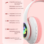 TN-28 3.5mm 藍牙 5.0 雙連接 RGB 貓耳重低音立體聲降噪耳機 支援 TF 卡附麥克風