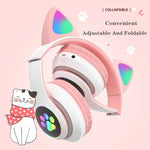 TN-28 3.5mm 藍牙 5.0 雙連接 RGB 貓耳重低音立體聲降噪耳機 支援 TF 卡附麥克風