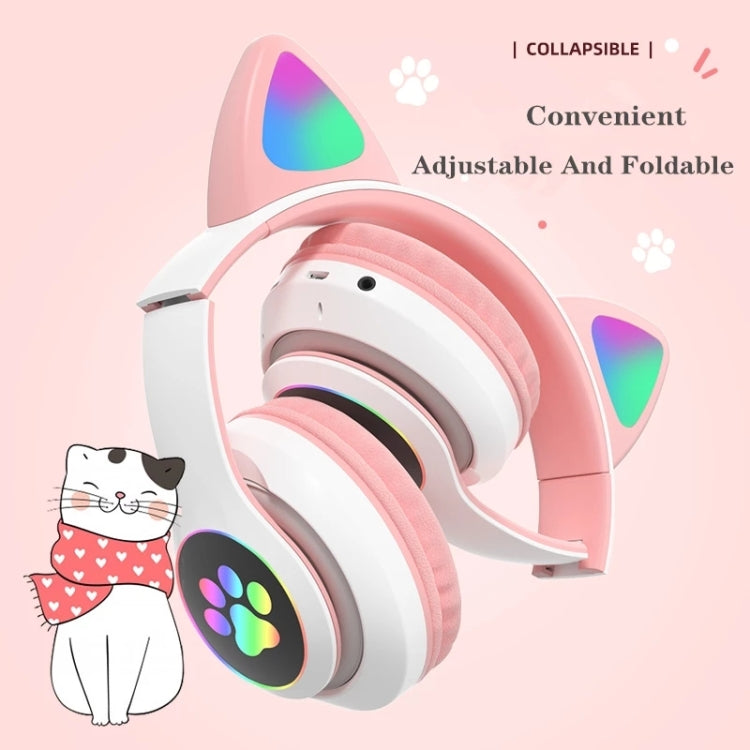 TN-28 3.5mm 藍牙 5.0 雙連接 RGB 貓耳重低音立體聲降噪耳機 支援 TF 卡附麥克風