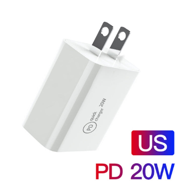 SDC-20W 2合1 PD 20W USB-C / Type-C 旅行充電器 + 3A PD3.0 USB-C / Type-C轉8針快速充電數據線組合，線長：1m，美規插頭，歐規插頭，英規插頭