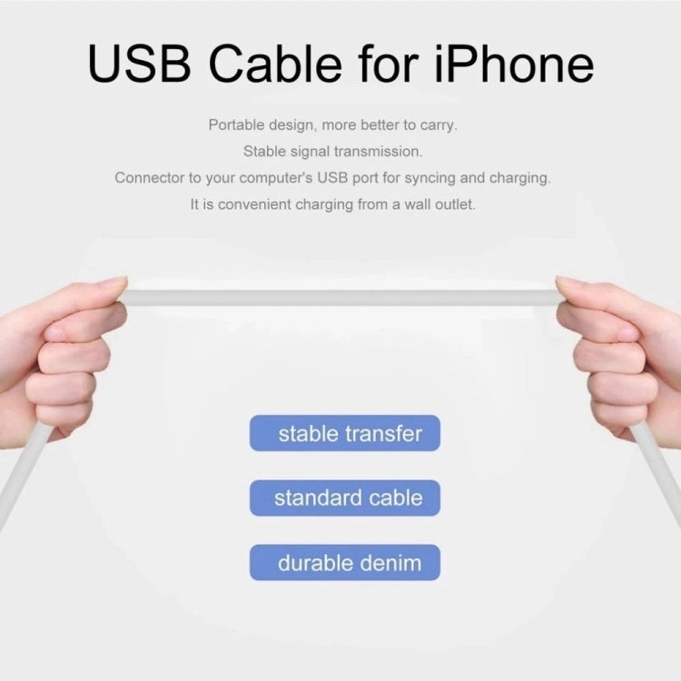 XJ-017 3A USB 公頭轉 8 針公頭快速充電數據線，長度：1m，1m