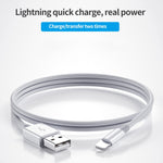 XJ-018 3A USB 公頭轉 8 針公頭快速充電數據線，長度：2m，2m