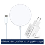 XJ-31 2合1 15W 磁吸無線充電器 + PD 20W USB-C / Type-C 旅行充電套裝，適用 iPhone 12 系列，歐規插頭、美規插頭、英規插頭