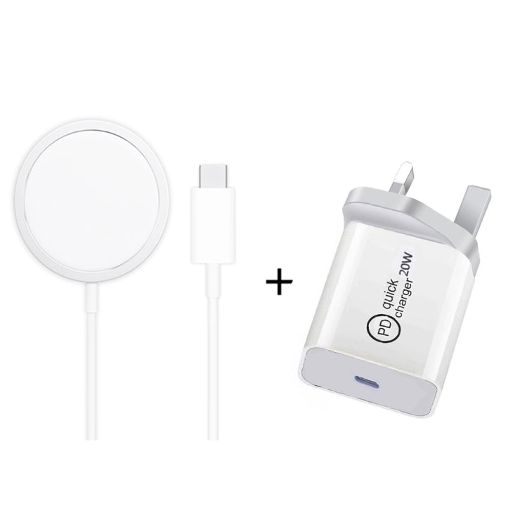 XJ-31 2合1 15W 磁吸無線充電器 + PD 20W USB-C / Type-C 旅行充電套裝，適用 iPhone 12 系列，歐規插頭、美規插頭、英規插頭